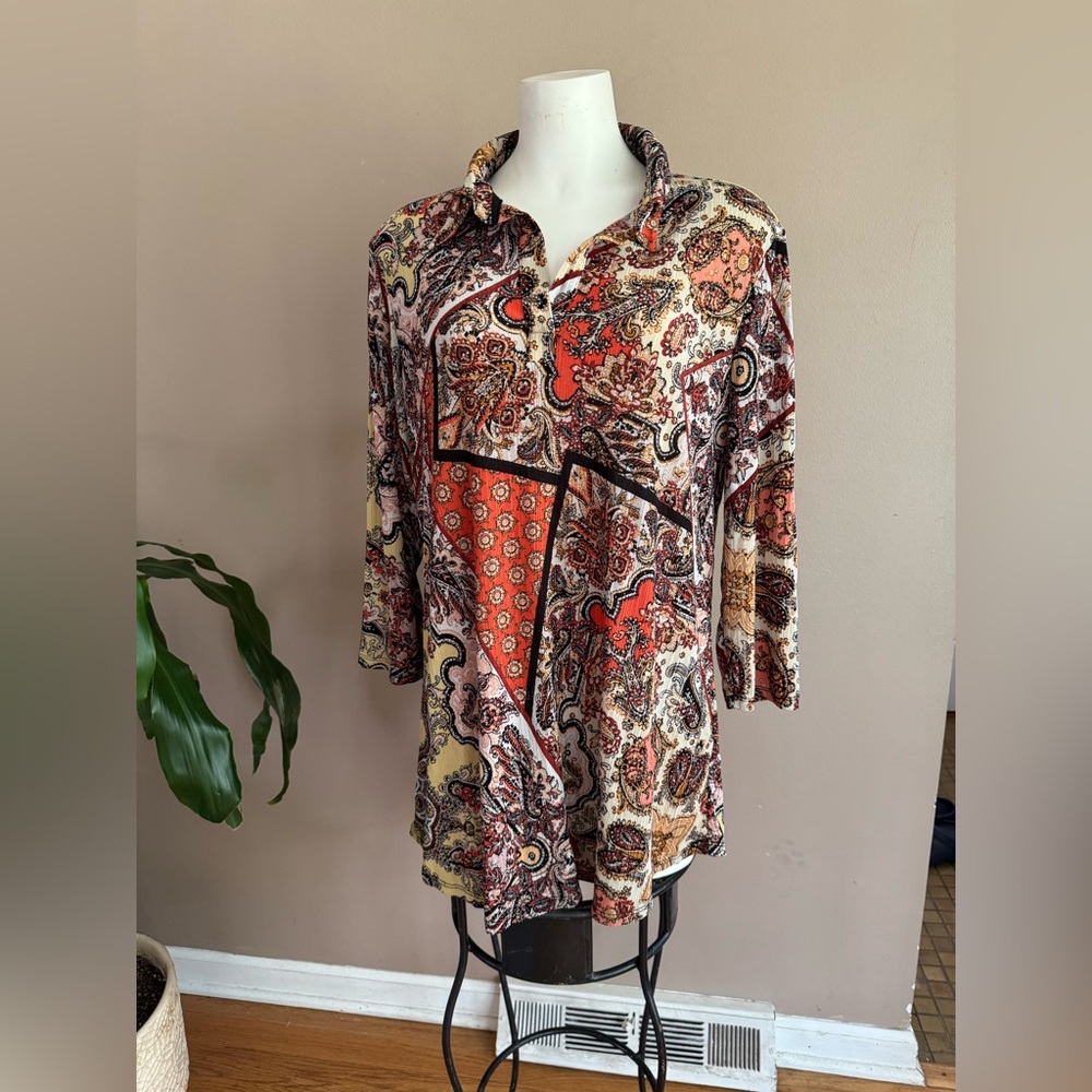 Paisley Print Women's Top - Multicolor